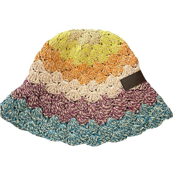 New Kurt Geiger Crochet Straw Bucket Hat One Size main image 3